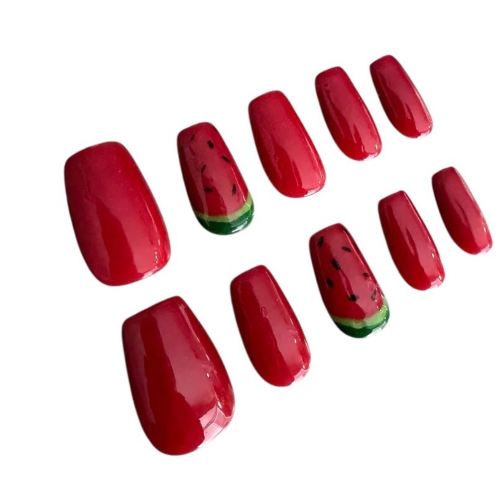 Color changing Watermelon crush premium gel Press-On Nail Set